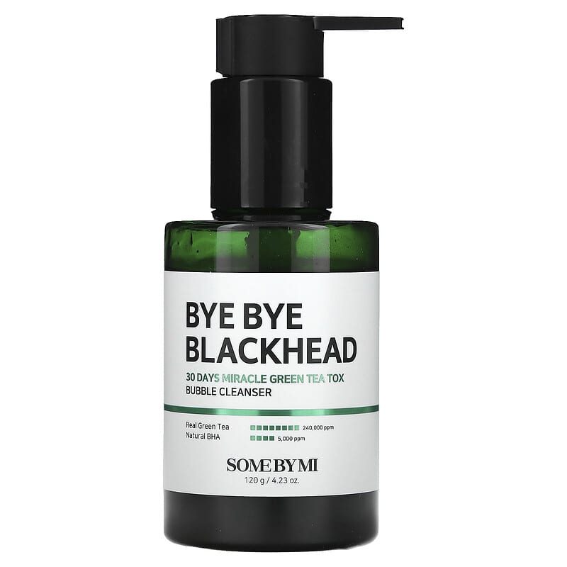 SOMEBYMI Bye Bye Blackhead 30 Days Miracle Green Tea Tox Bubble Cleanser, 4.23 oz (120 g)